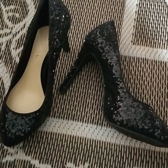Gianni Black Sequin 4" heel - Picture 2 of 4